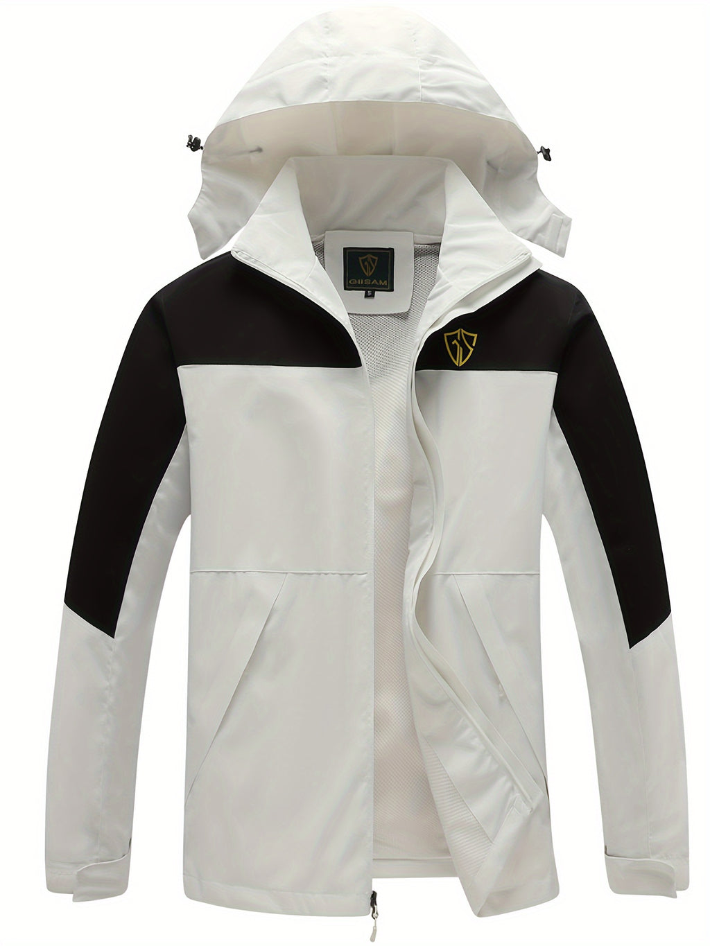 Men'S Lightweight High Quality Rain Jacket with Hood - Windproof Full-Zip Outdoor Coat, Breathable Windbreaker for Hiking, Camping & Urban Commute, Adjustable Hem & Full-Length Zipper, Minimalist Design (Spring/Fall) - Durabl