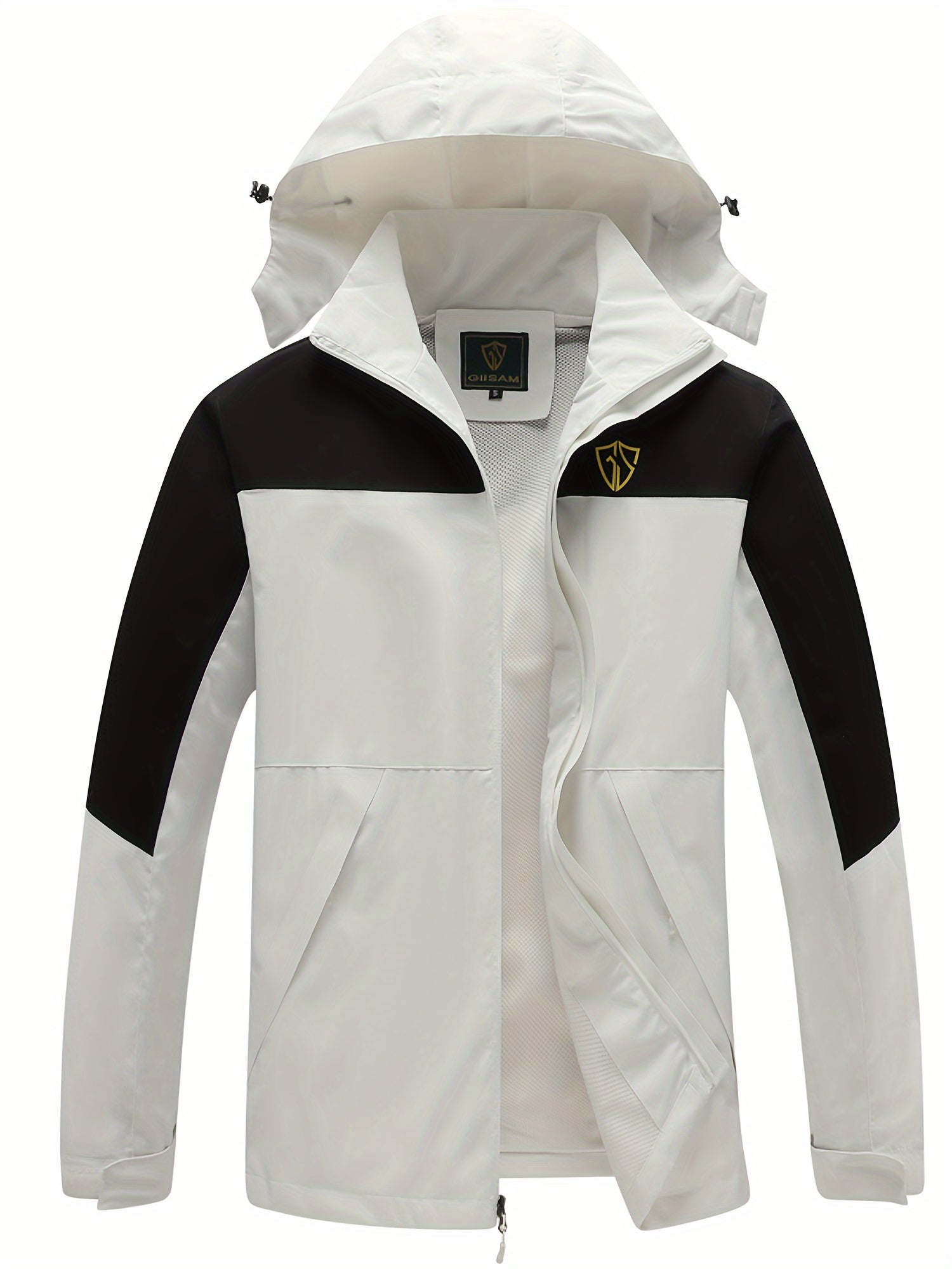 Men'S Lightweight High Quality Rain Jacket with Hood - Windproof Full-Zip Outdoor Coat, Breathable Windbreaker for Hiking, Camping & Urban Commute, Adjustable Hem & Full-Length Zipper, Minimalist Design (Spring/Fall) - Durabl