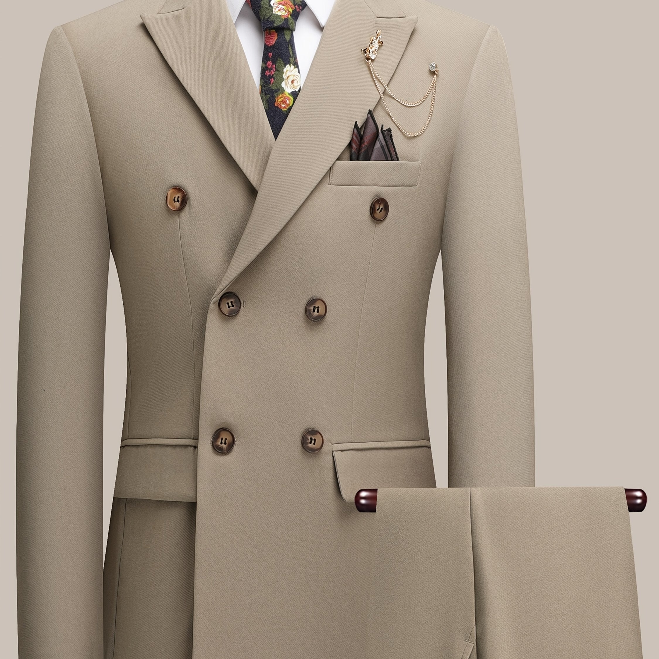 Latest Men's Solid Color Suit Two-Piece Suit Peaked Lapel Double-Breasted Four Seasons Men's Business Suit Formal Business Casual Wedding Dress, Mens Suits for Wedding, Wedding Suit, Vintage Suit Men, Mens Plus Size Suits, Me