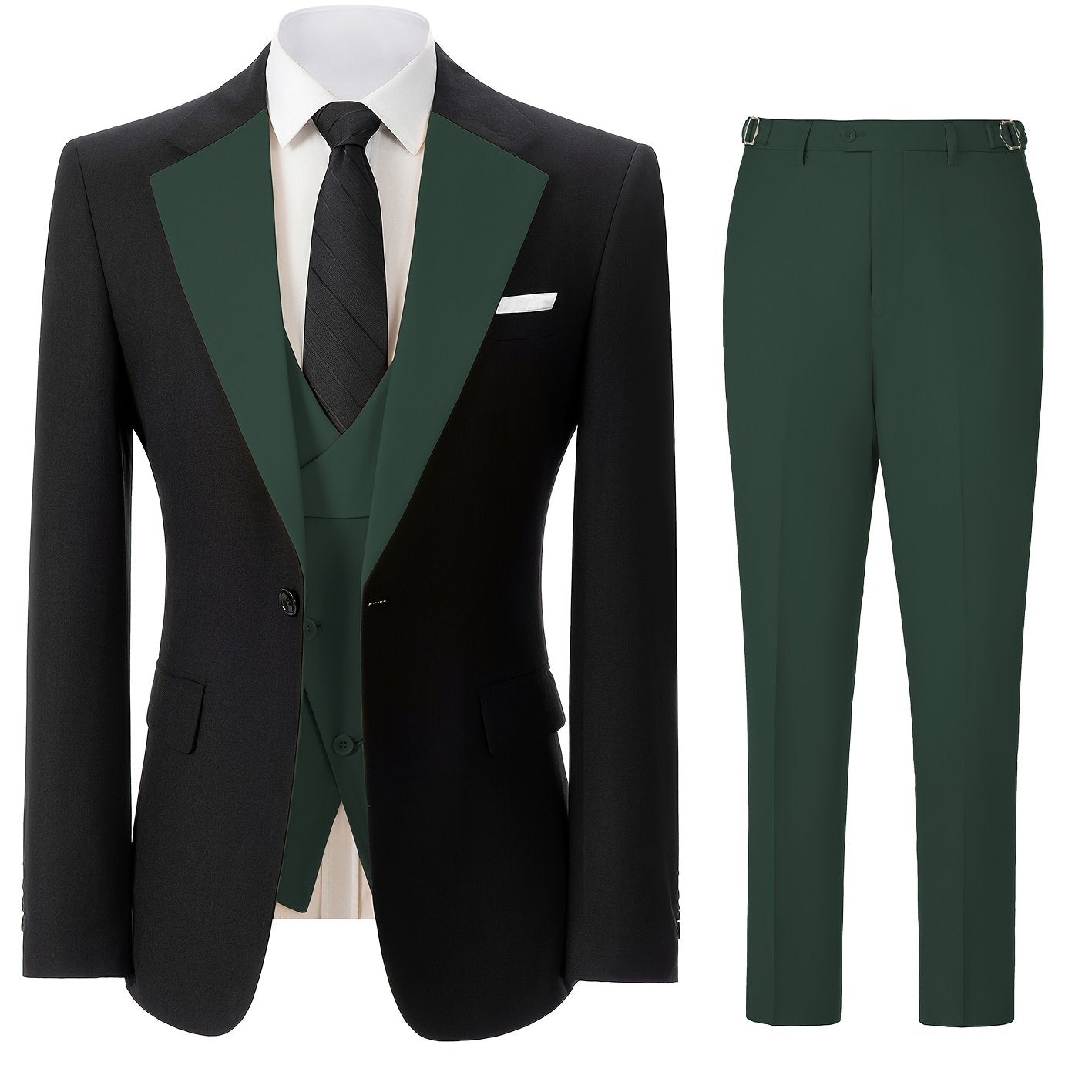 Men's 3pcs Slim Fit Suit Double Breasted Suit Men Formal Suit for Wedding Prom Dinner Party