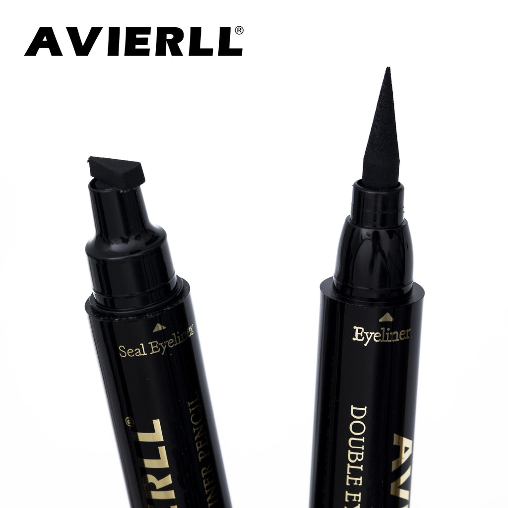 Waterproof 2-in-1 Winged Eyeliner Stamp - Long-Lasting, Quick Flick, Smudge-Proof, Natural Cat Eye & Vamp black Eyeliner pencil