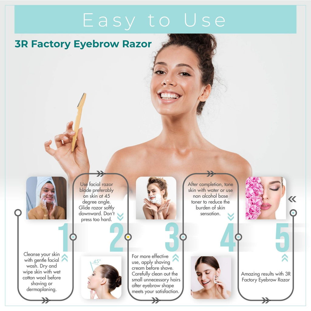 Ladies Razors For Facial Hair, Face Shavers For Women - Remove Fine Hairs, Eyebrow, Face And Neck Come With Safety Cover Attached On Stainless Steel Razor And Easy To Use (6 Pcs)