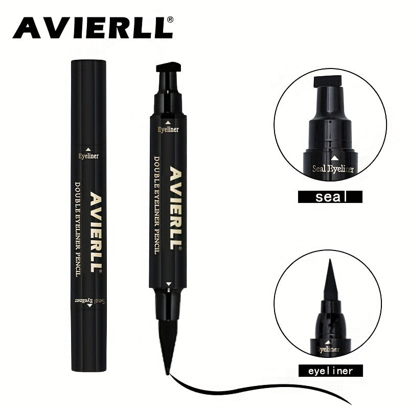 Waterproof 2-in-1 Winged Eyeliner Stamp - Long-Lasting, Quick Flick, Smudge-Proof, Natural Cat Eye & Vamp black Eyeliner pencil