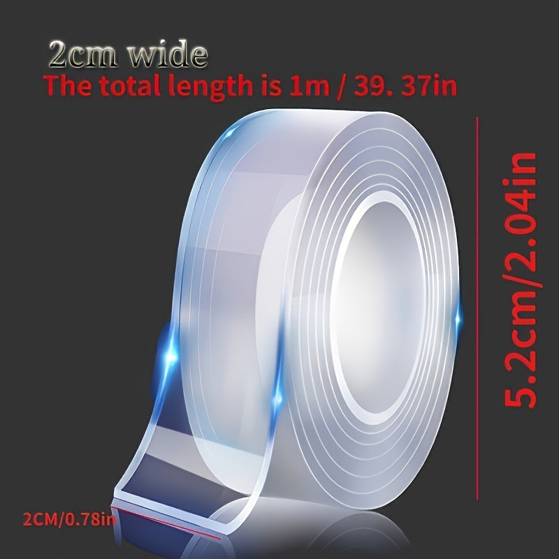 1pc Super Strong Double Sided Adhesive Tape, Transparent Double Tape, Suit For Kitchen Bathroom Supplies