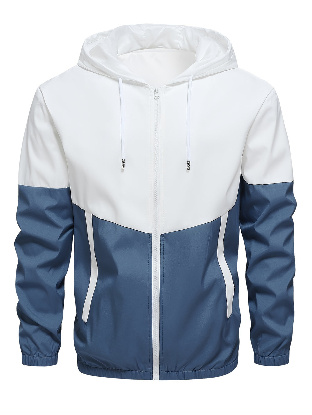 Men's Casual Sports Set, Spring/Autumn Hooded Jacket And Pants, 2-Piece Stylish Athletic Suit, Youth Fashion Trend, Color Block Design