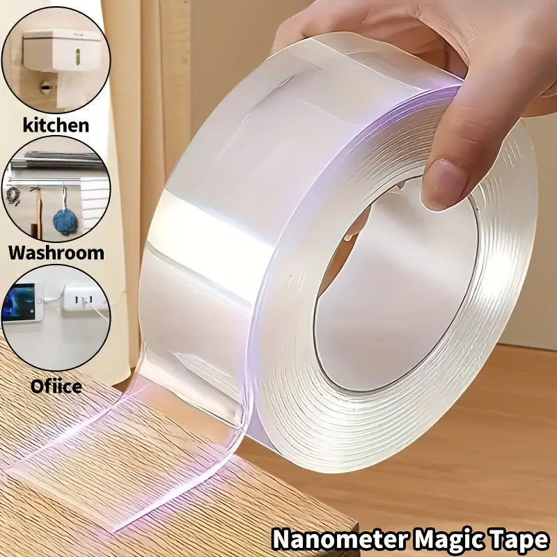 1pc Super Strong Double Sided Adhesive Tape, Transparent Double Tape, Suit For Kitchen Bathroom Supplies