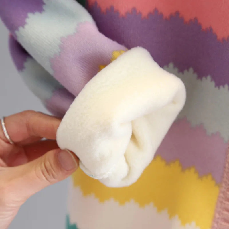 Girls' sweater jacket, autumn and winter new style, thickened and fashionable, girls' knitted sweater, children's top