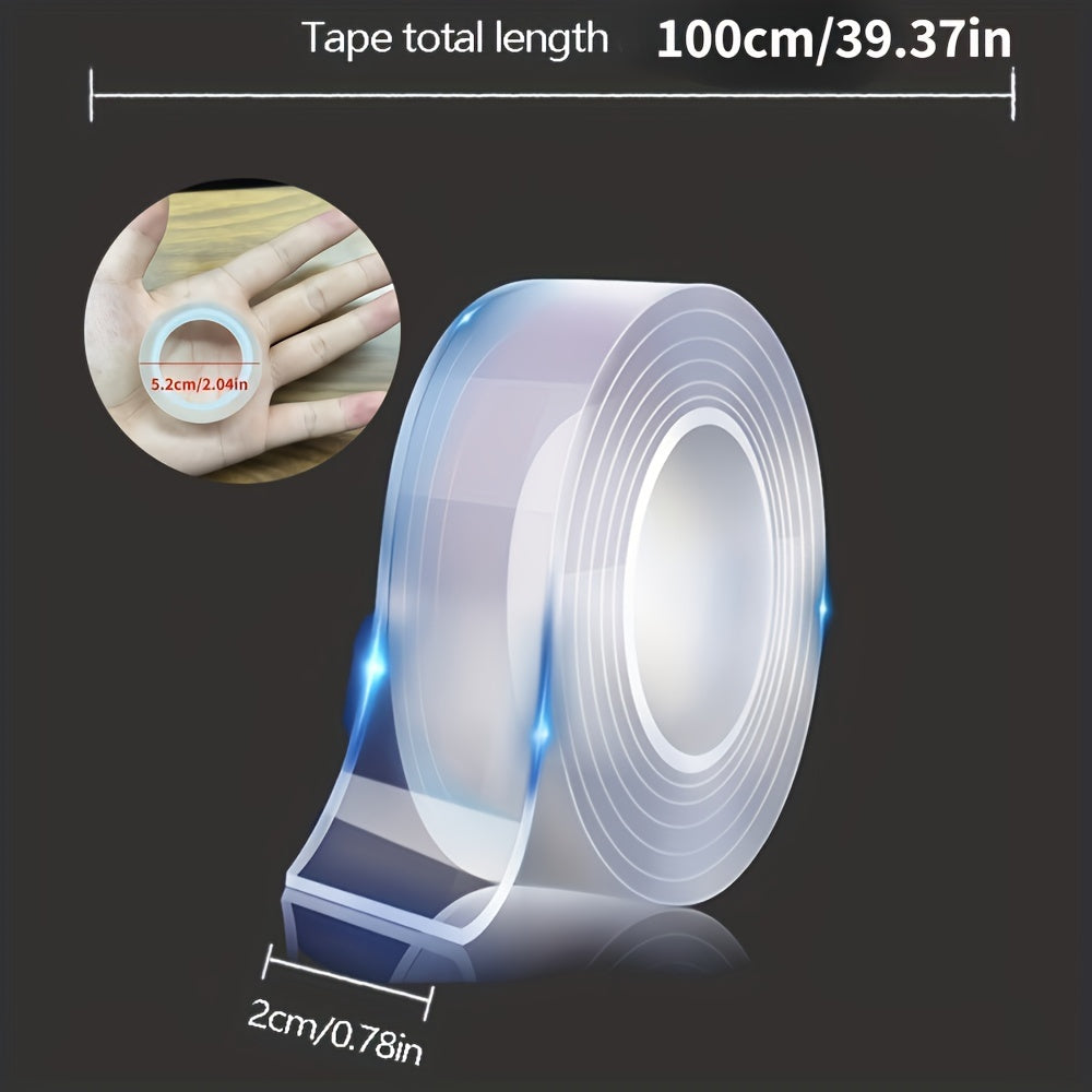 1pc Super Strong Double Sided Adhesive Tape, Transparent Double Tape, Suit For Kitchen Bathroom Supplies