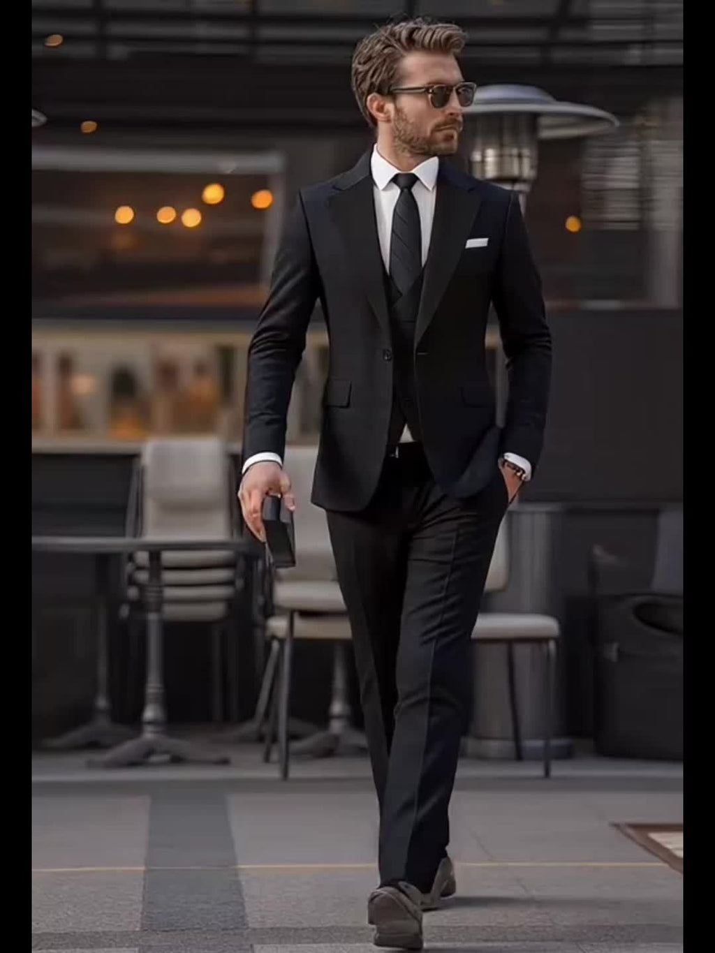 Men's 3pcs Slim Fit Suit Double Breasted Suit Men Formal Suit for Wedding Prom Dinner Party