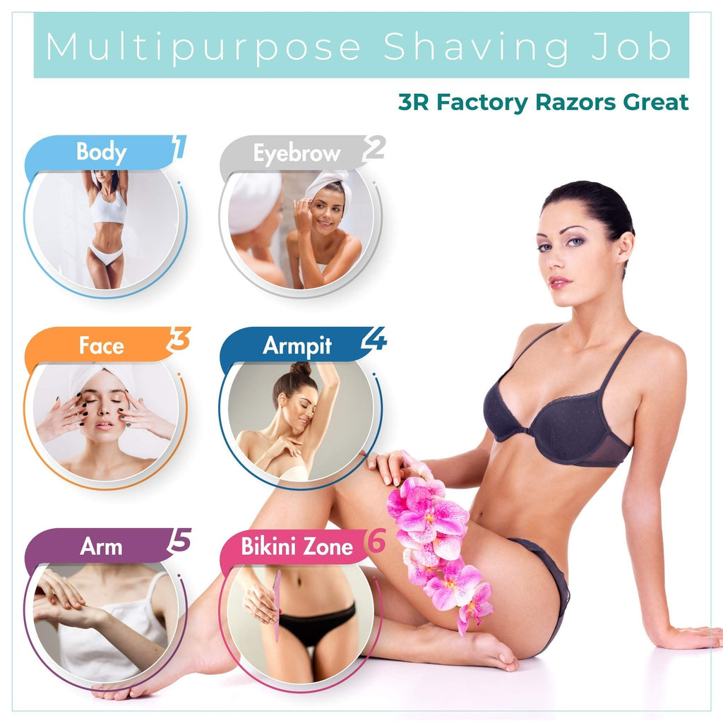 Ladies Razors For Facial Hair, Face Shavers For Women - Remove Fine Hairs, Eyebrow, Face And Neck Come With Safety Cover Attached On Stainless Steel Razor And Easy To Use (6 Pcs)