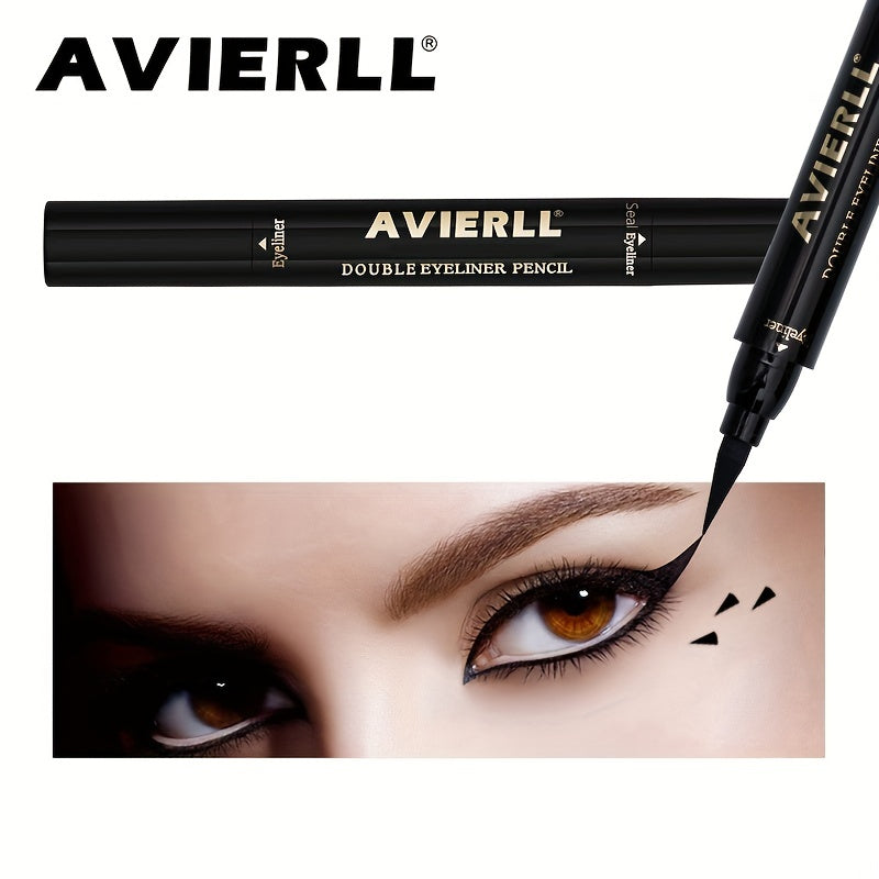 Waterproof 2-in-1 Winged Eyeliner Stamp - Long-Lasting, Quick Flick, Smudge-Proof, Natural Cat Eye & Vamp black Eyeliner pencil