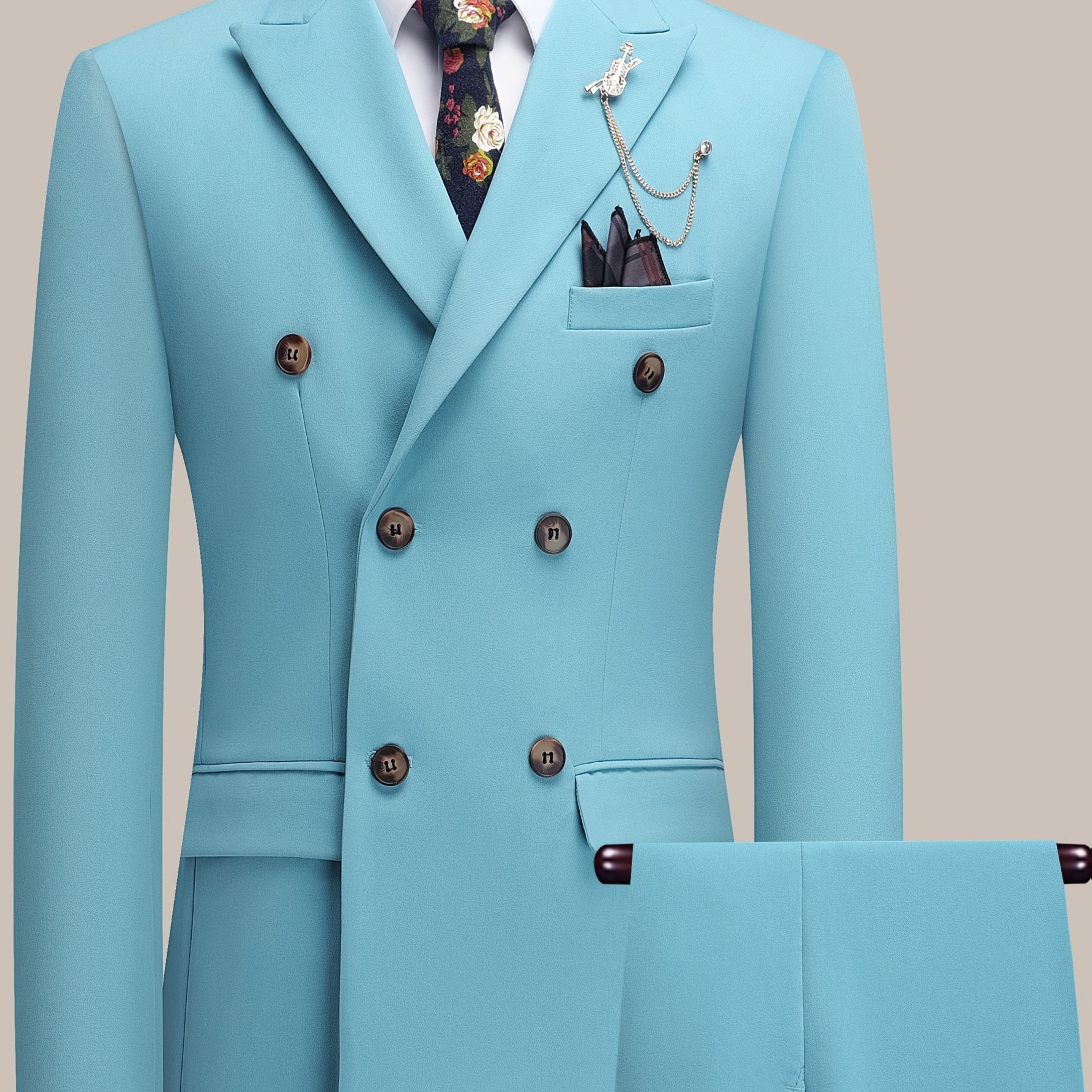 Latest Men's Solid Color Suit Two-Piece Suit Peaked Lapel Double-Breasted Four Seasons Men's Business Suit Formal Business Casual Wedding Dress, Mens Suits for Wedding, Wedding Suit, Vintage Suit Men, Mens Plus Size Suits, Me