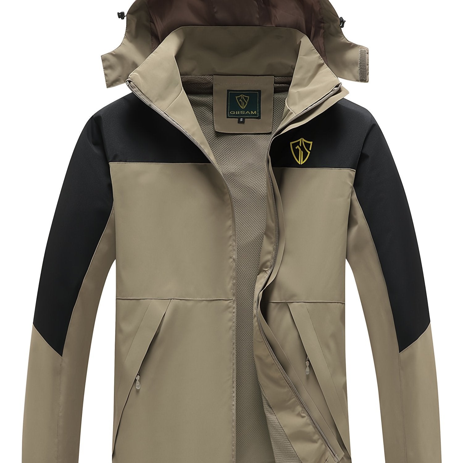 Men'S Lightweight High Quality Rain Jacket with Hood - Windproof Full-Zip Outdoor Coat, Breathable Windbreaker for Hiking, Camping & Urban Commute, Adjustable Hem & Full-Length Zipper, Minimalist Design (Spring/Fall) - Durabl