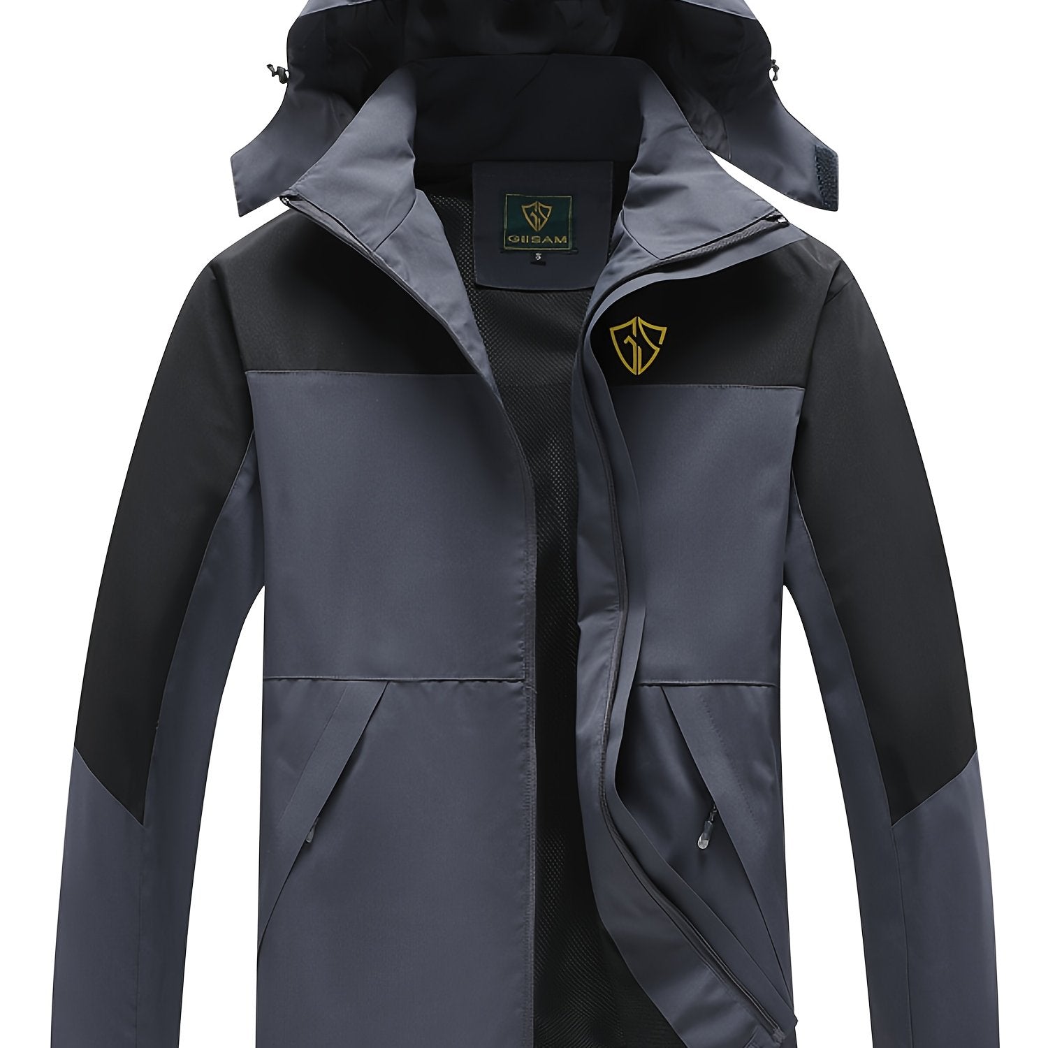 Men'S Lightweight High Quality Rain Jacket with Hood - Windproof Full-Zip Outdoor Coat, Breathable Windbreaker for Hiking, Camping & Urban Commute, Adjustable Hem & Full-Length Zipper, Minimalist Design (Spring/Fall) - Durabl