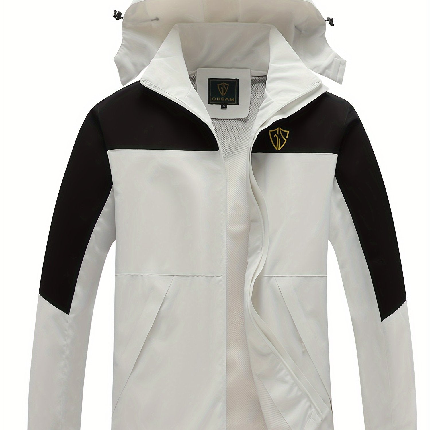 Men'S Lightweight High Quality Rain Jacket with Hood - Windproof Full-Zip Outdoor Coat, Breathable Windbreaker for Hiking, Camping & Urban Commute, Adjustable Hem & Full-Length Zipper, Minimalist Design (Spring/Fall) - Durabl