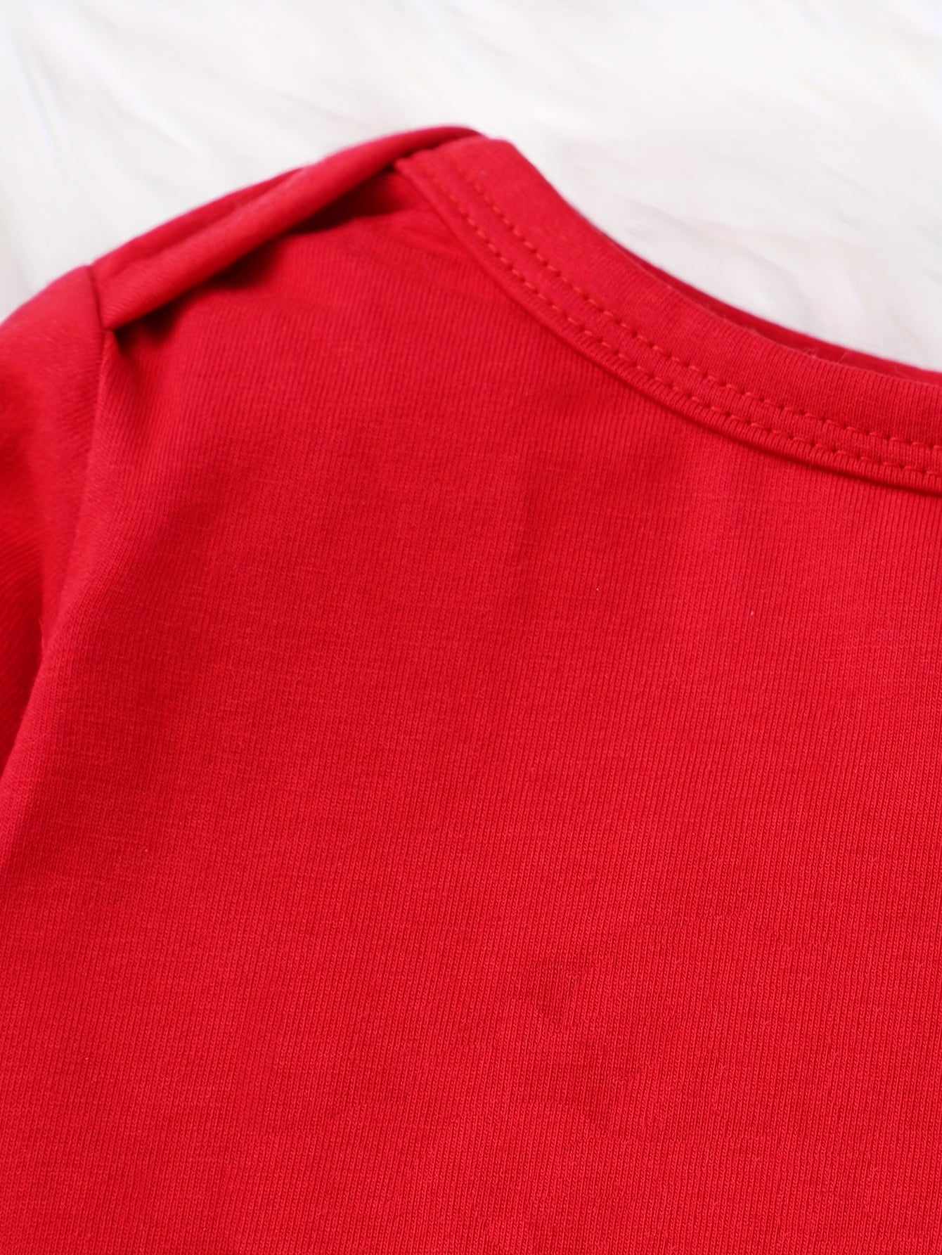 Baby Girl'S My 1st Christmas Long Sleeve Romper - Festive Reindeer & Letter Print, Soft Breathable Fabric, Snap Closure, Cozy Winter Outfit for Newborns, Holiday Celebration Outfit, Christmas Baby Clothes, Newborn Winter Wear