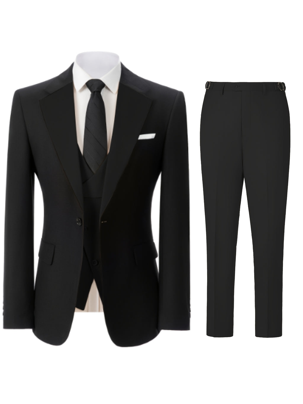 Men's 3pcs Slim Fit Suit Double Breasted Suit Men Formal Suit for Wedding Prom Dinner Party