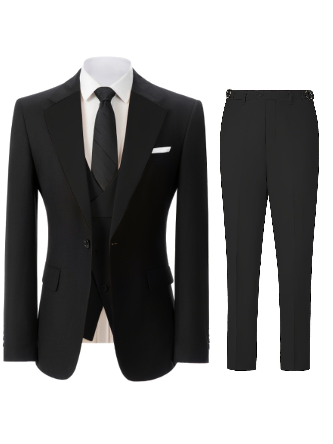 Men's 3pcs Slim Fit Suit Double Breasted Suit Men Formal Suit for Wedding Prom Dinner Party