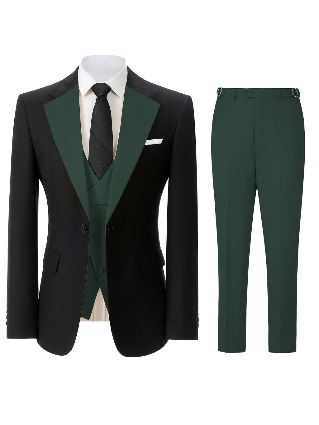 Men's 3pcs Slim Fit Suit Double Breasted Suit Men Formal Suit for Wedding Prom Dinner Party