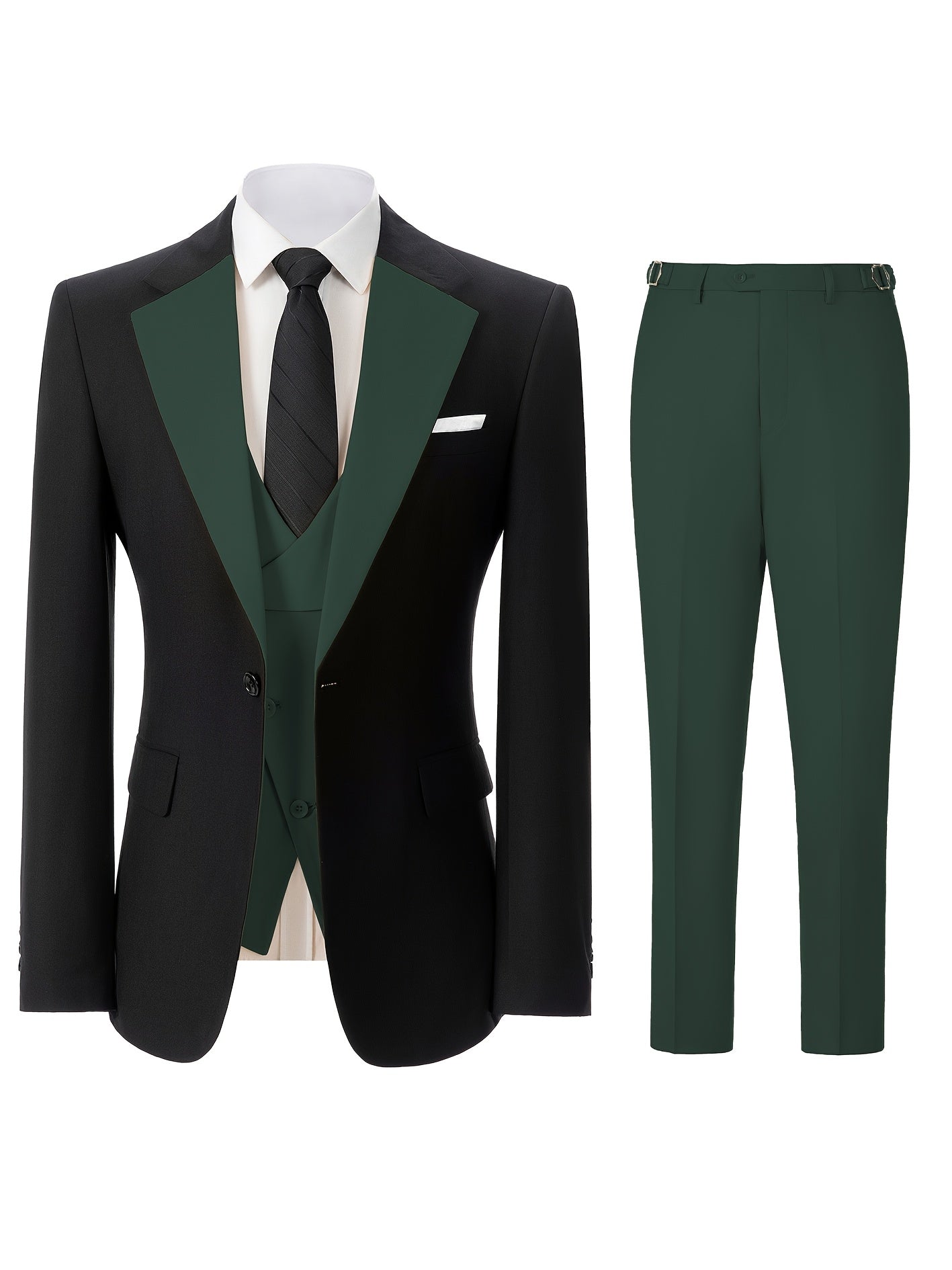 Men's 3pcs Slim Fit Suit Double Breasted Suit Men Formal Suit for Wedding Prom Dinner Party